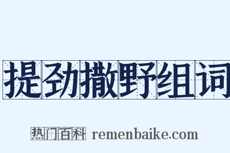 提劲撒野组词是什么意思的图片